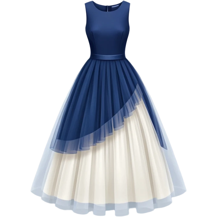 isolated Navy blue dress with tulle skirt emoji