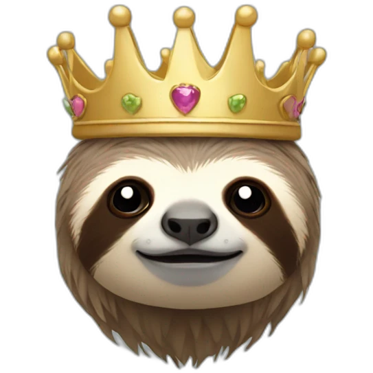sloth with crown emoji