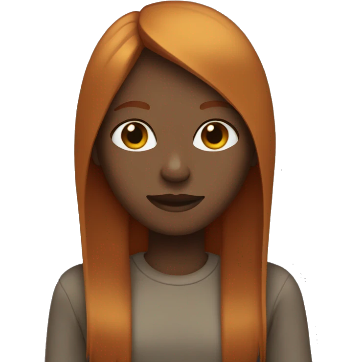 Dark ginger girl with straight hair emoji