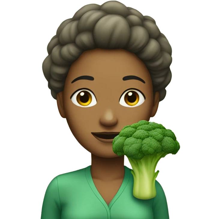 Broccoli as a woman emoji