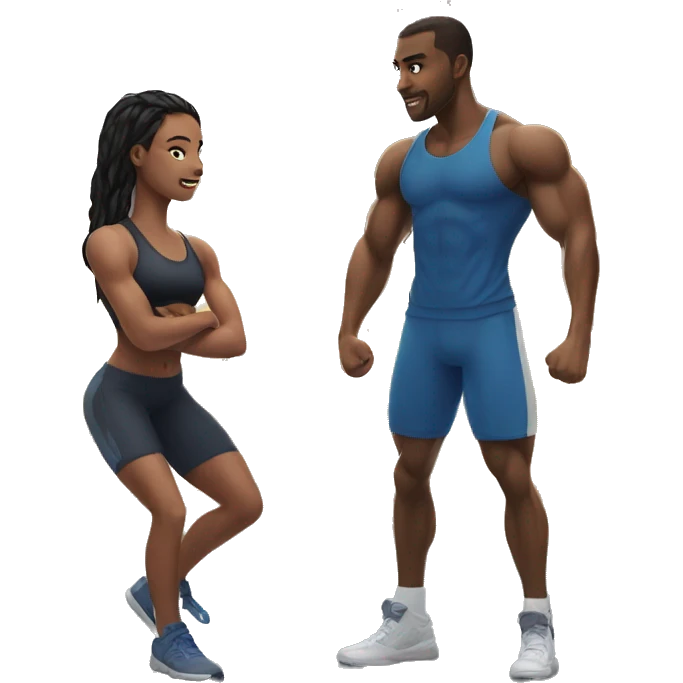 Me and my friend training in the gym in passion emoji
