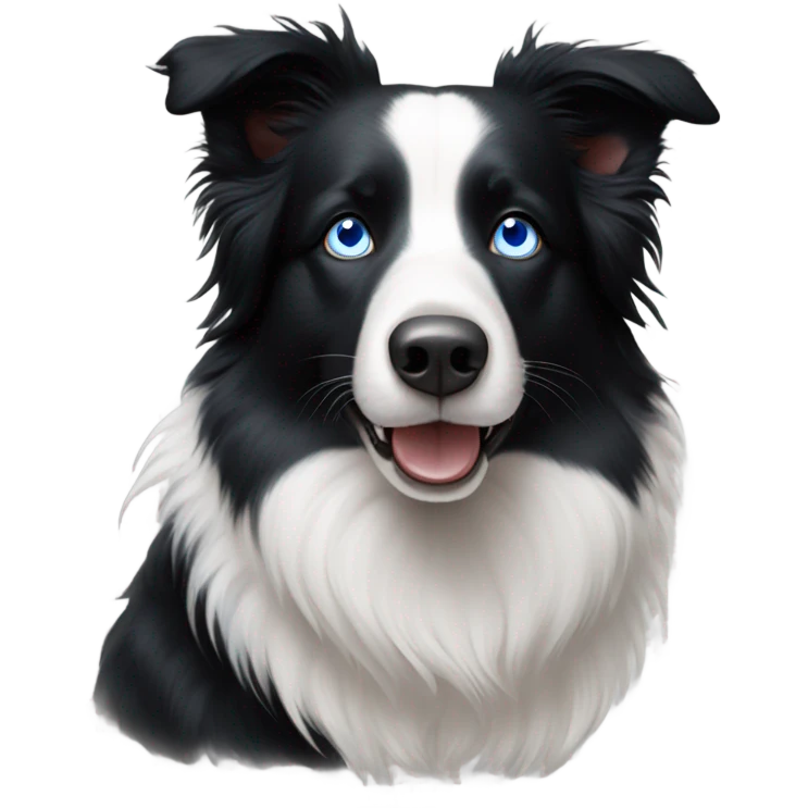 Border Collie schwarz weiß with blue eyes  emoji