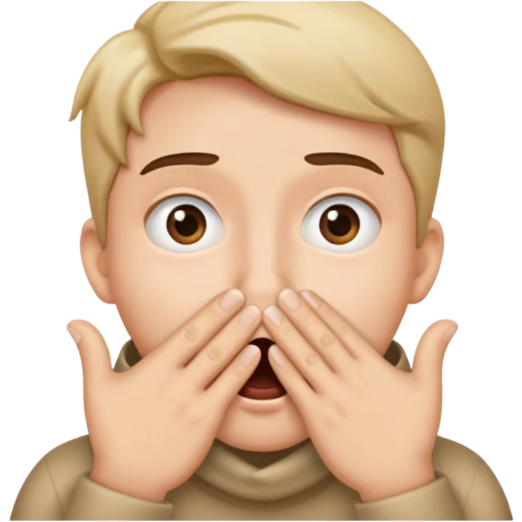 Stunned emoji covering mouth with two hands emoji