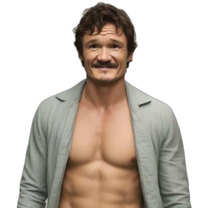 pedro pascal no shirt sweaty emoji