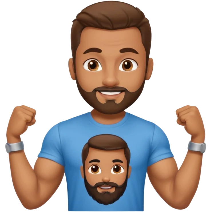 a pretty bratz that looks like Salman Khan, bearded, wearing a tshirt, muscular emoji