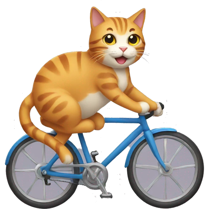 cat riding a bike  emoji