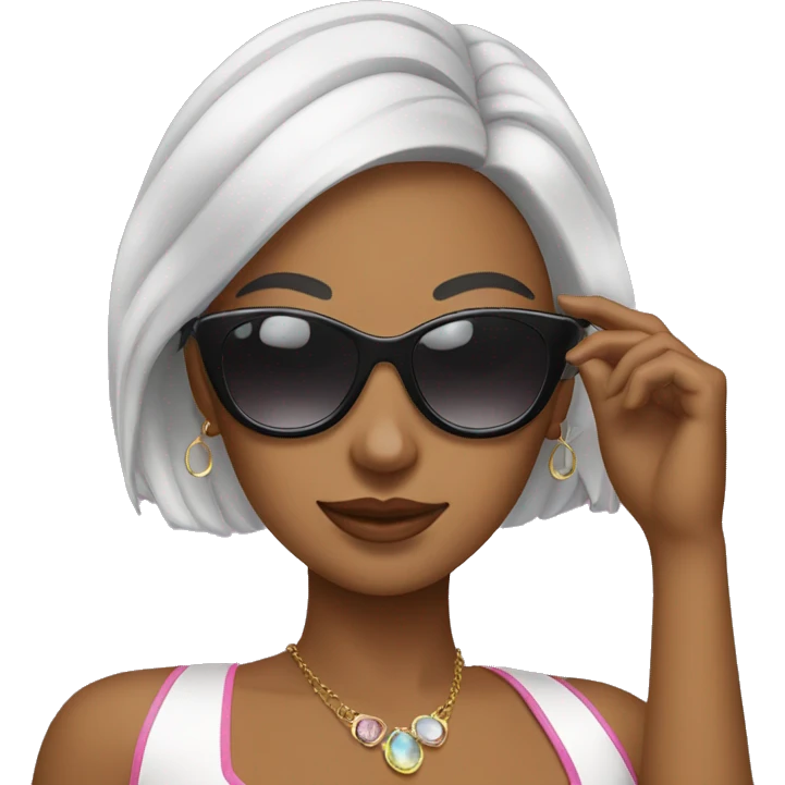 diva girl putting sunglasses on emoji