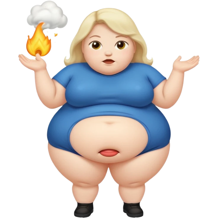 Fat girl farting emoji