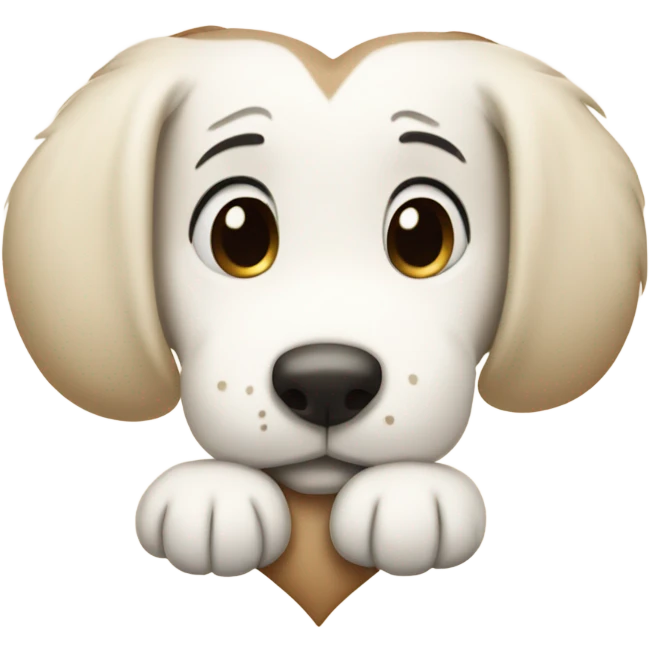 Snoopy laying on a beige heart  emoji