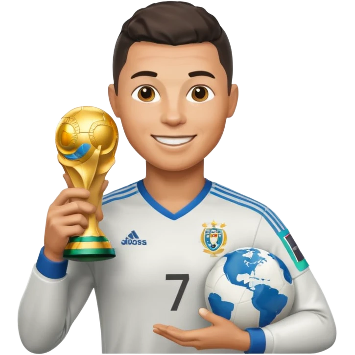 Ronaldo with world cup trophy emoji