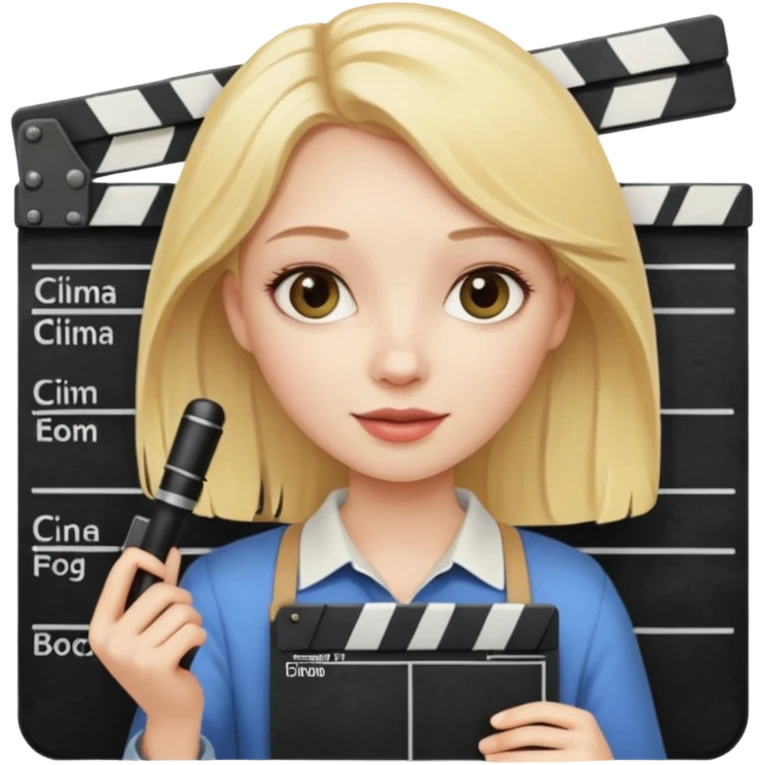 Blonde girl studyng cinema emoji