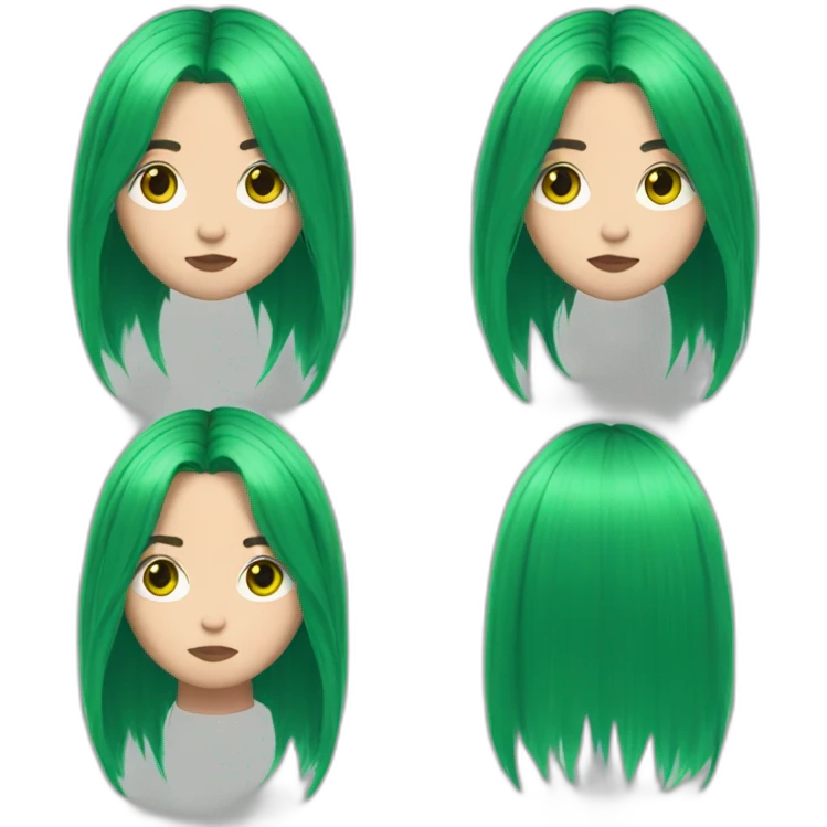 Billie Eilish green hair emoji