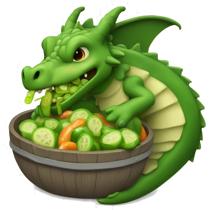 Dragon eating pickles emoji