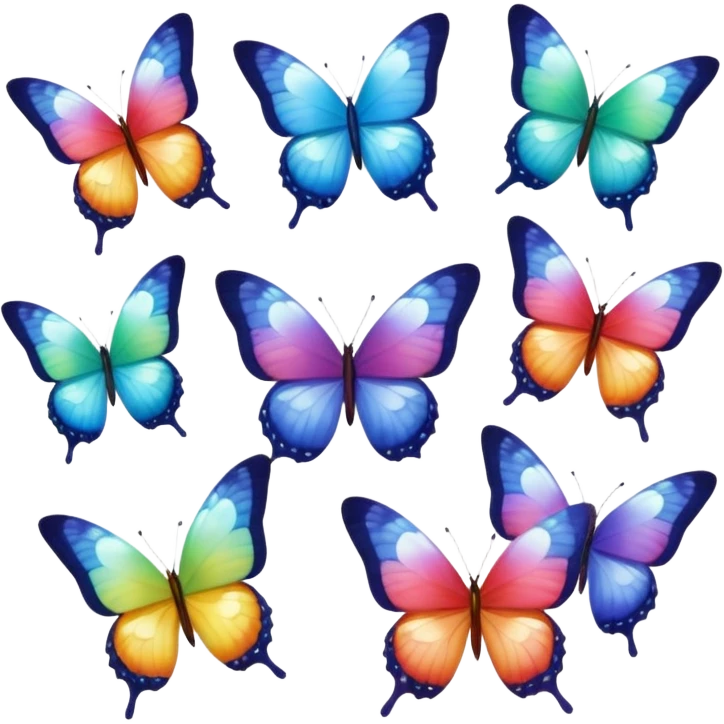 444 rainbow moon butterflys emoji