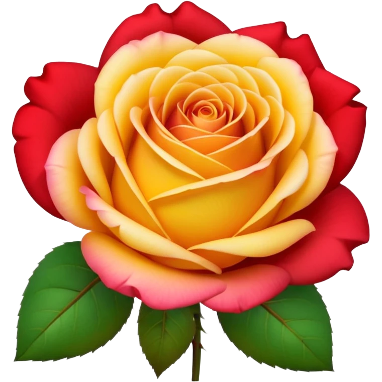 roses with gradient on petal starts yellow and bottom is red  emoji