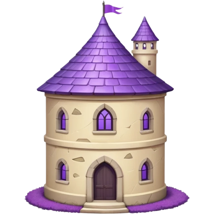 exile tower with purple roof and cream walls emoji