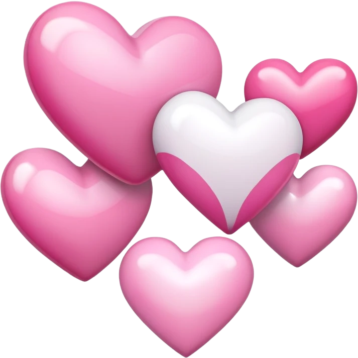 Pink and white hearts emoji