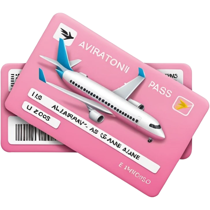 pink boarding pass airplane emoji
