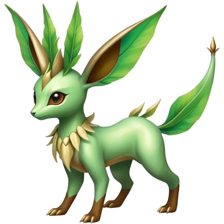 Exotic Tropical Rare Shiny Epic Ethereal Leafeon-Flygon-Tropius-hybrid, full body emoji