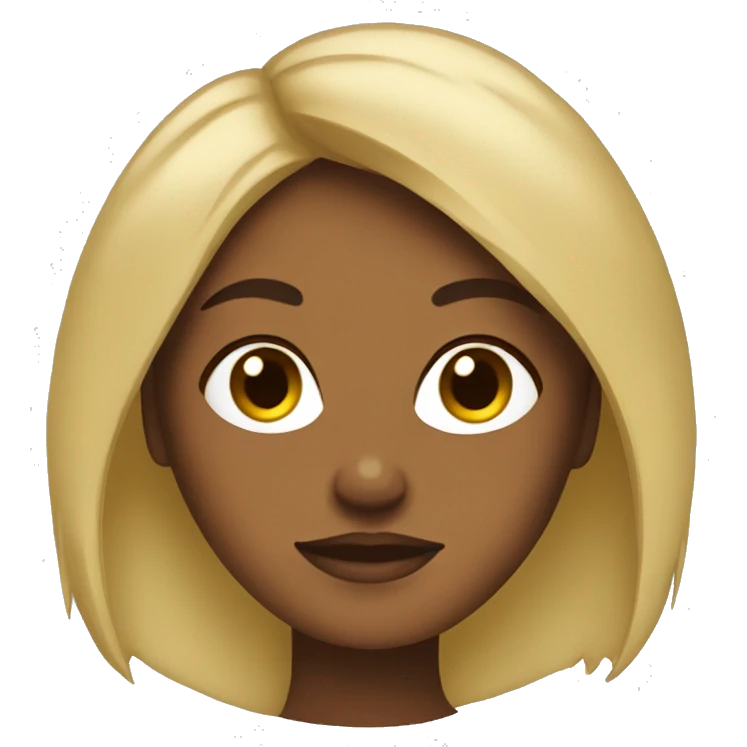Brown skin girl with blonde long wolfcut emoji