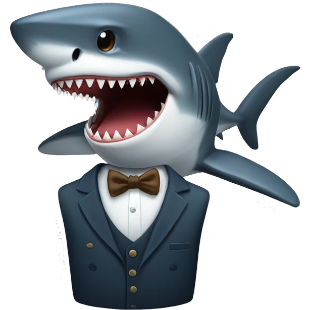 A shark that is a gentleman  emoji