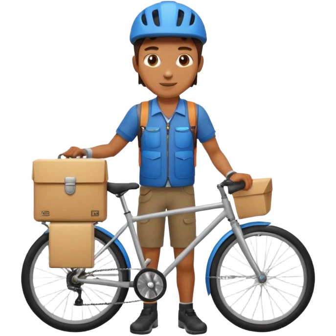Bike courier with messenger box emoji