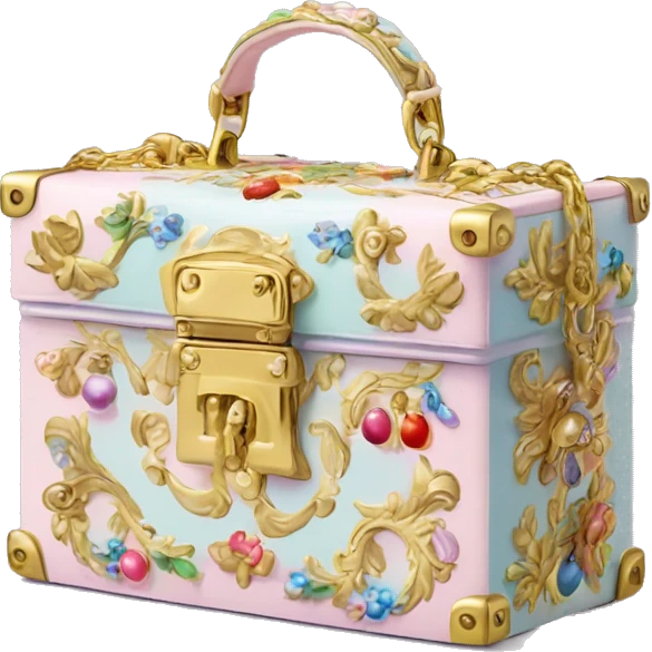Dolce and Gabbana small box bag with colourful pastel ornament and golden detais  emoji