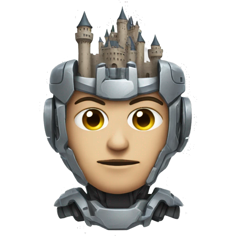 cyborg with castle for a brain  emoji