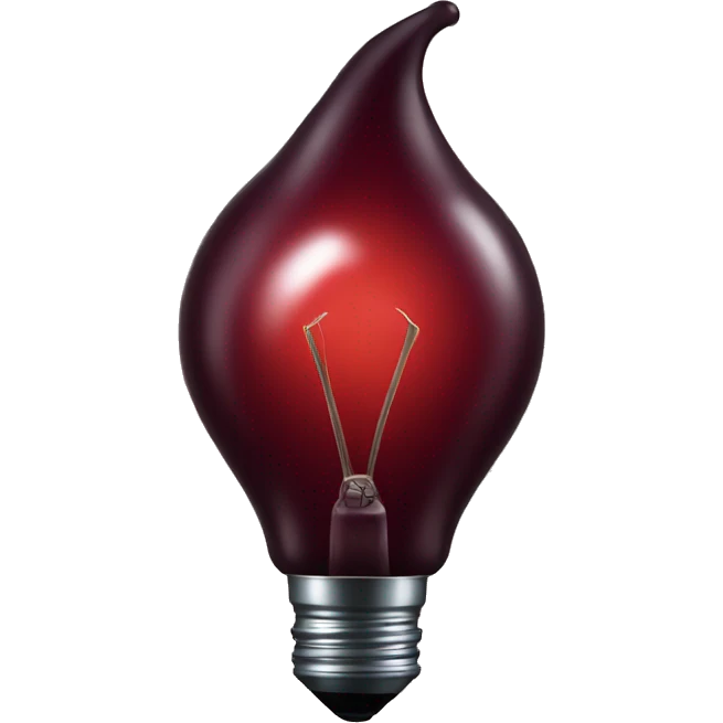 Dark red bulb emoji