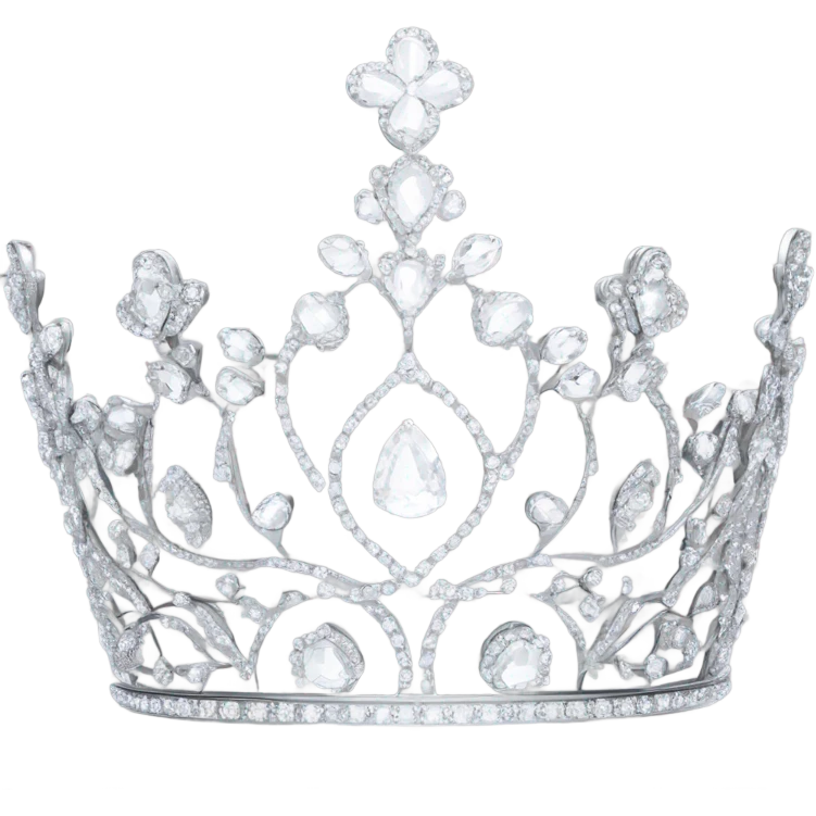 dainty british sparkling diamond tiara silver emoji