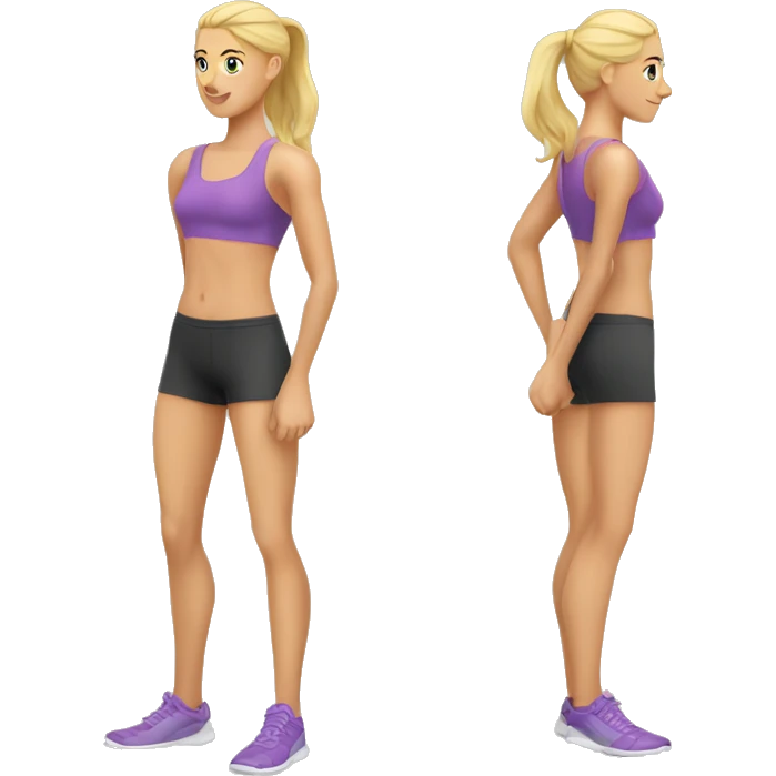 Woman leg back muscles, fit Caucasian woman emoji