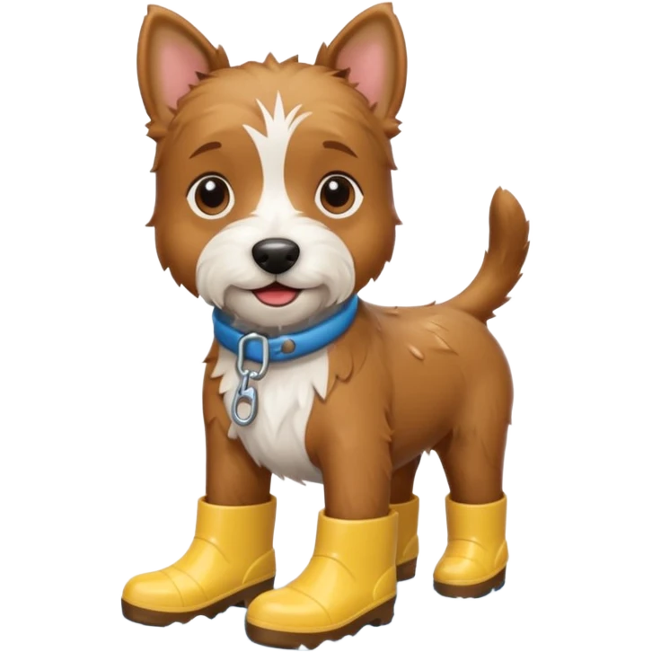 terrier with rainboots emoji
