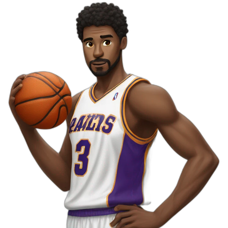A basketball player who realises a fade-away  emoji