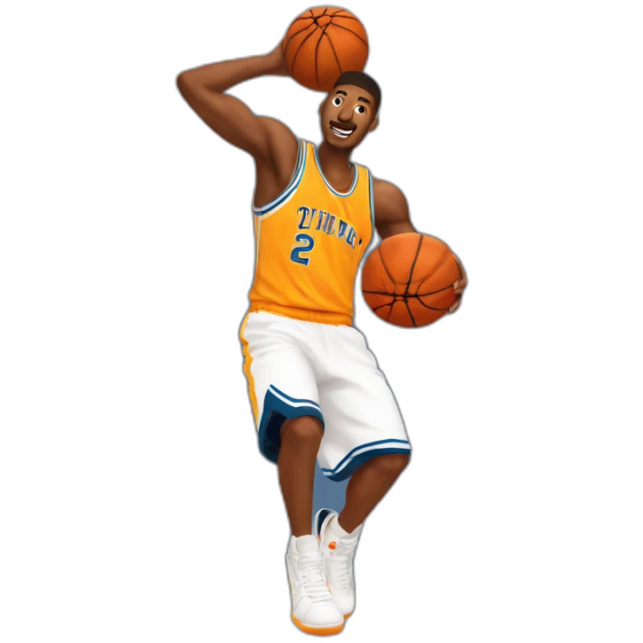 slam dunk with one basketball emoji