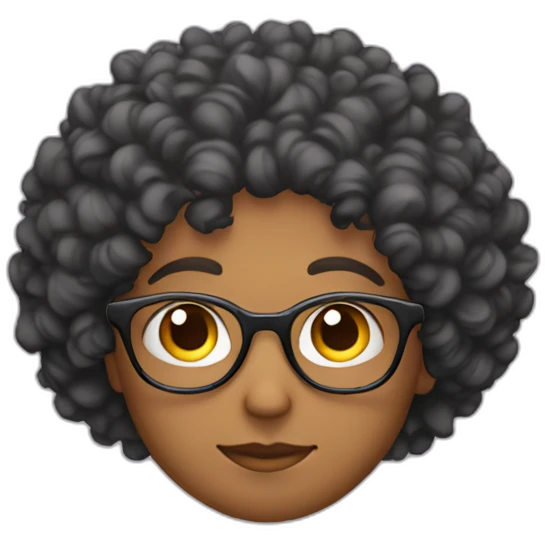 focused curly hair carying books emoji