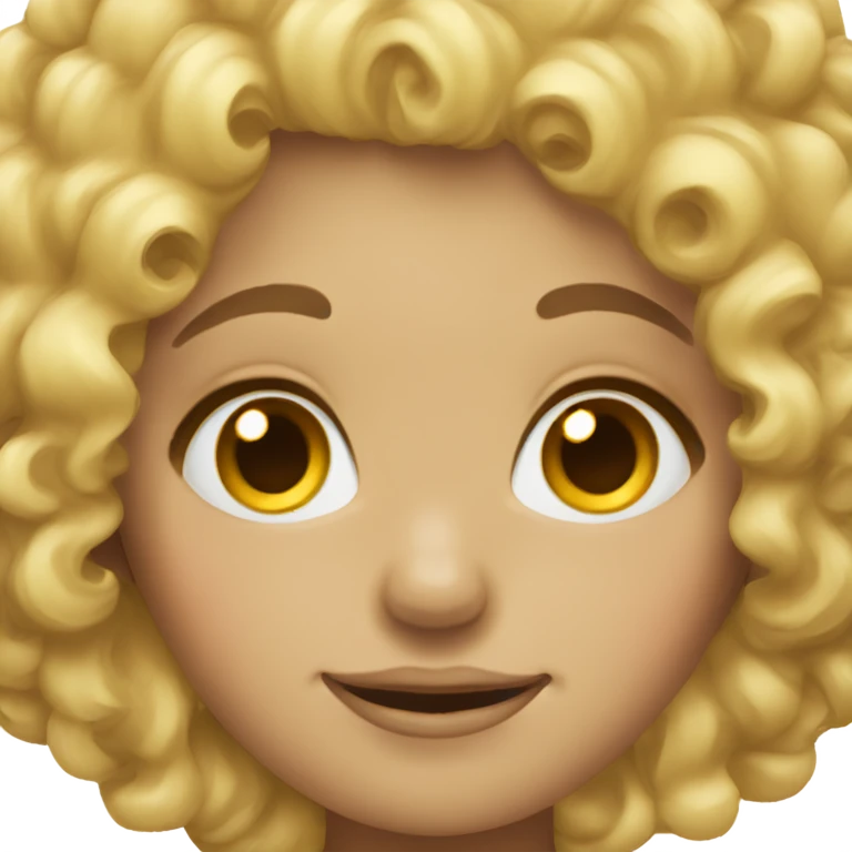 Blonde curly hair girl wink emoji