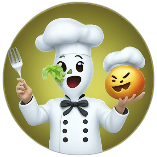 ghost chef blowing a kiss heart emoji