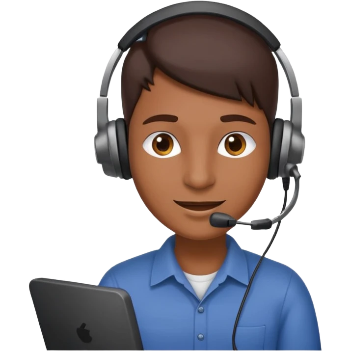 phone scammer in sketchy call center from pakistan with smirk and brown skin emoji