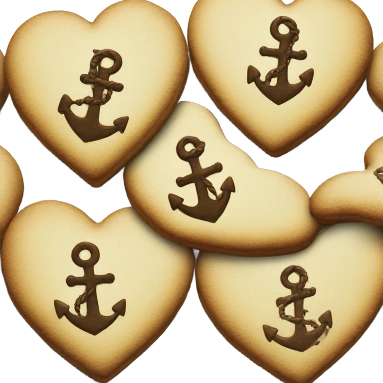 cookie heart with anchor emoji