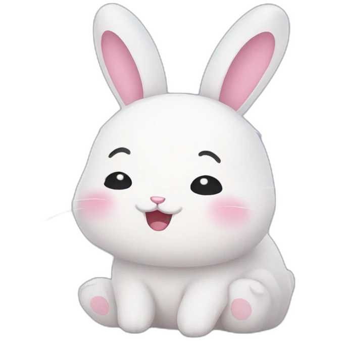 cute kawaii bunny tears of laughing emoji