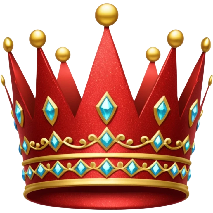 red glitter crown emoji