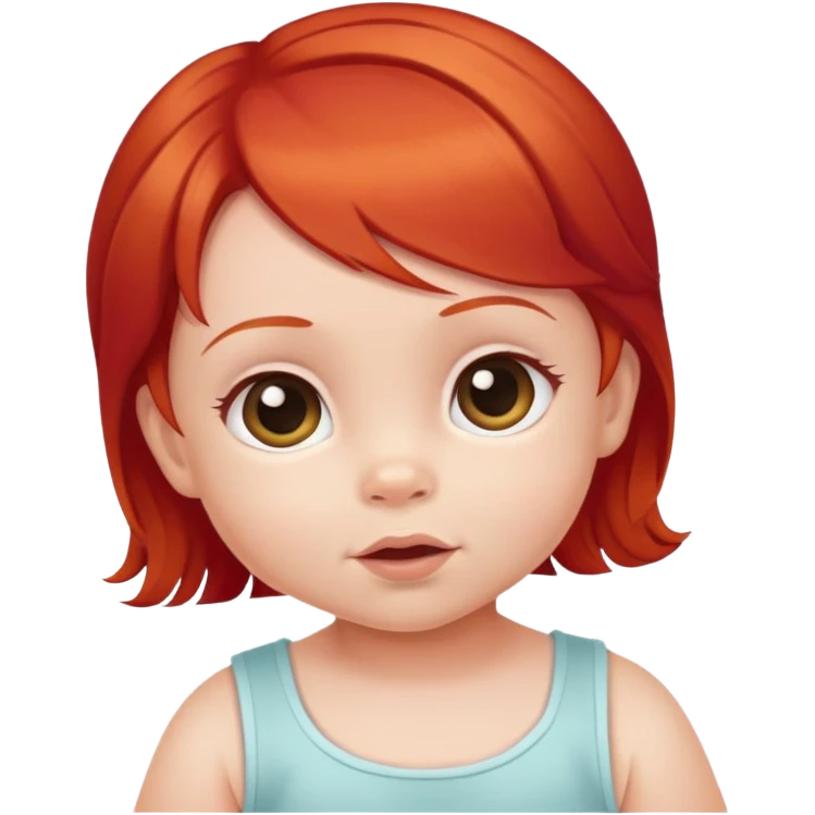 Infant baby red hair girl emoji