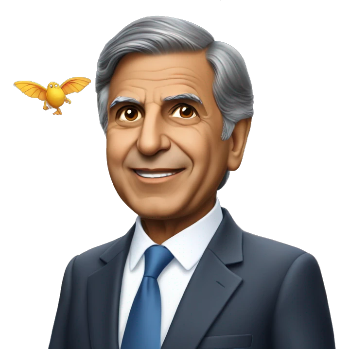 Ratan Tata with wings in sky  emoji