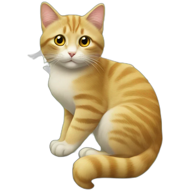 Un chat percher sur un arbre emoji