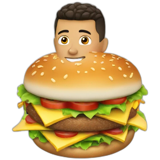 Ronaldo qui manger un hamburger emoji