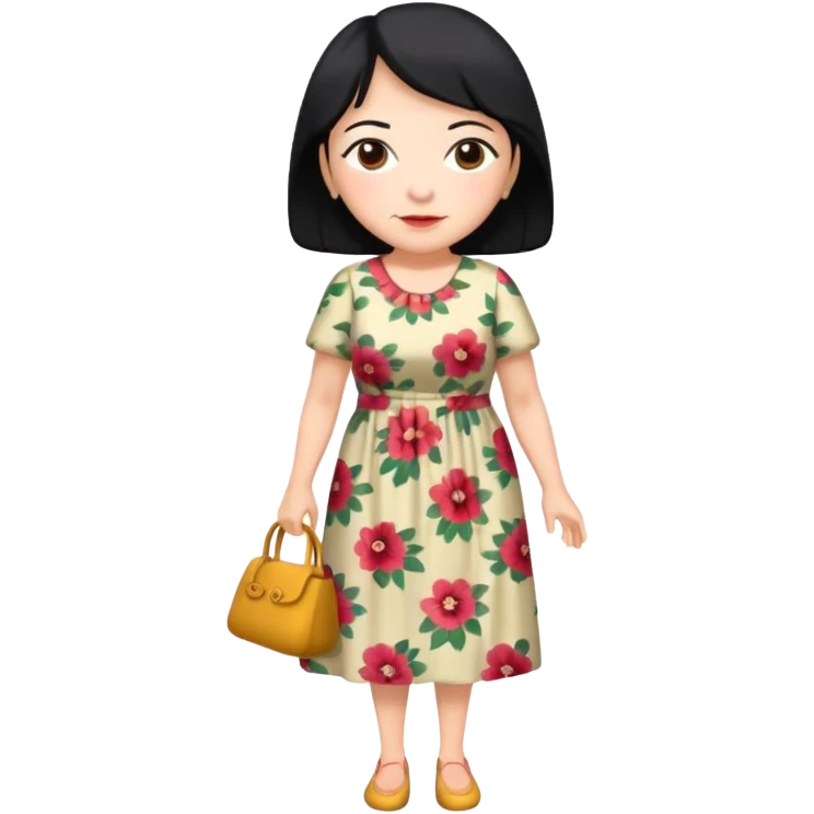grandmother with black hair full body emoji