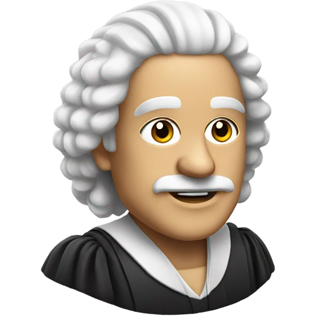 white judge with wig at an angle emoji