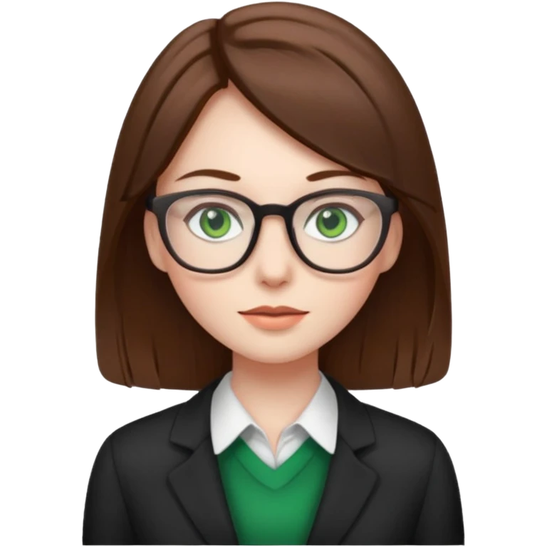 Green eyes office girl with straight hair  emoji