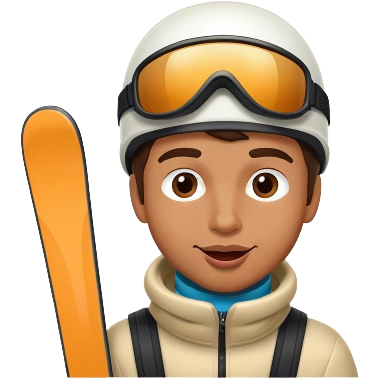 Handsome man licking ski slope  emoji
