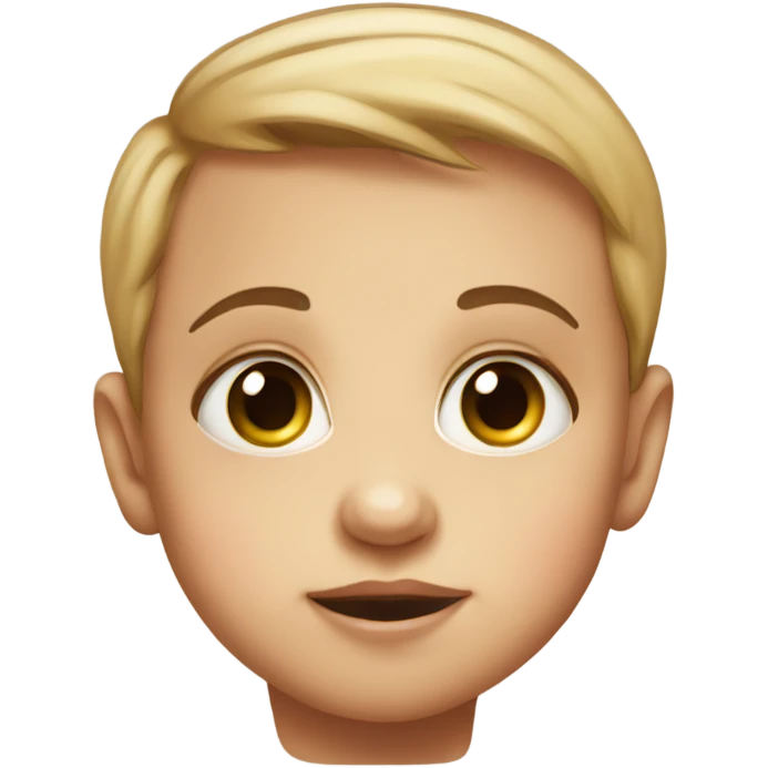 Baby face and big eyes  emoji